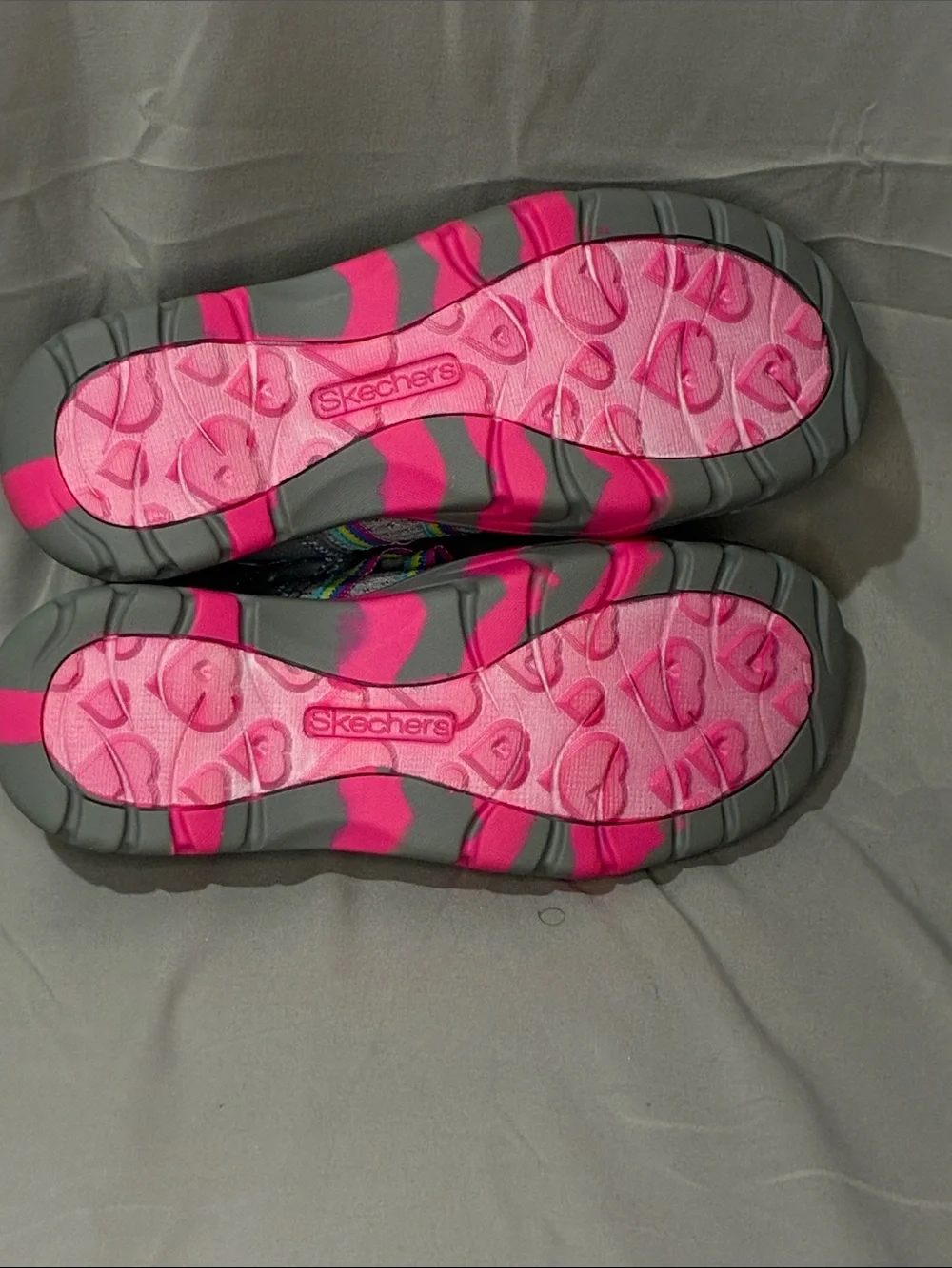 Skechers Gray Pink Multi-Color Kids Sandals